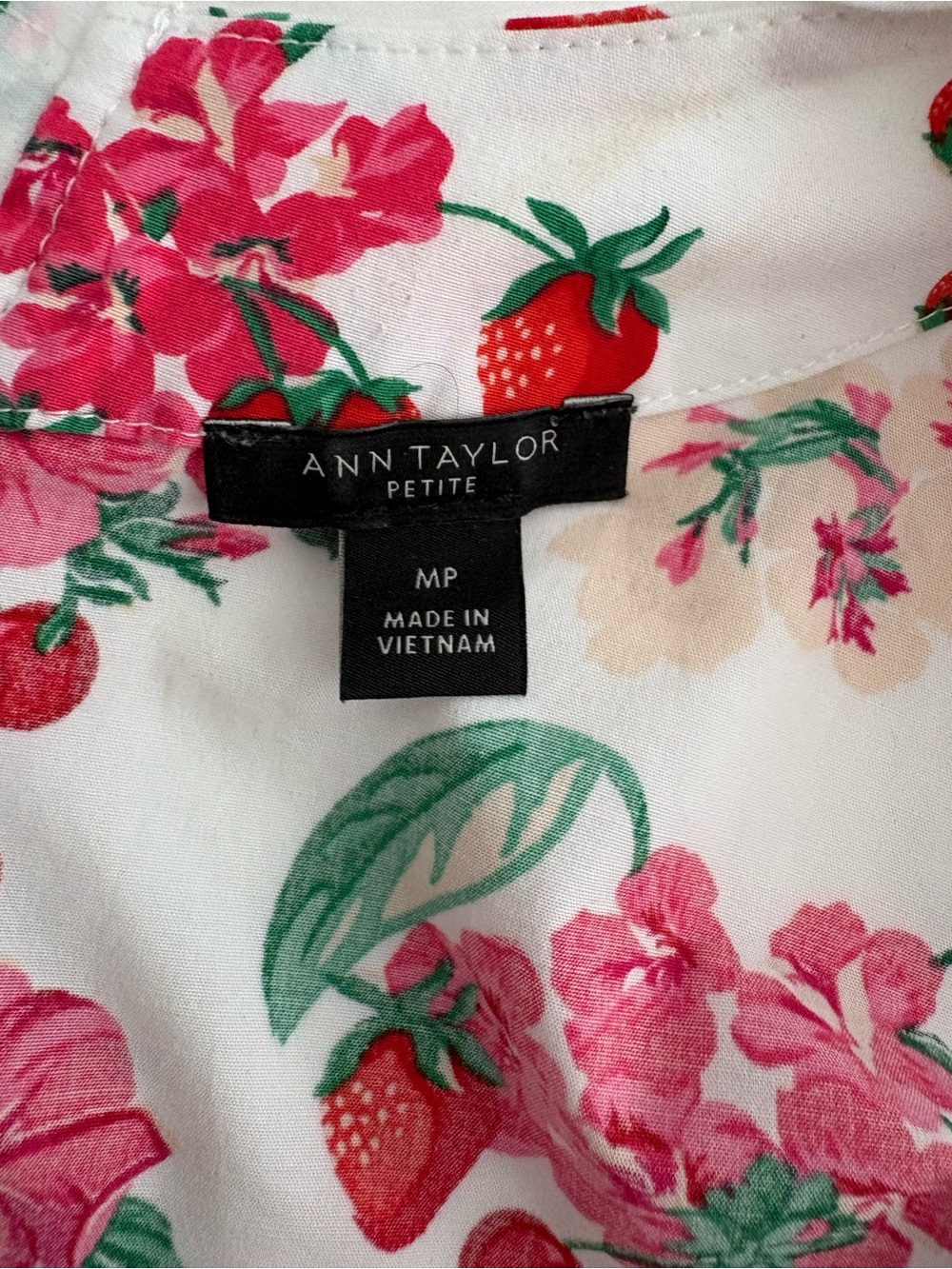 Ann Taylor White, Pink & Green Sleeveless Top